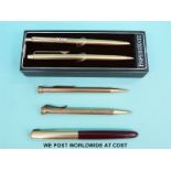 A quantity of pens to include Parker fountain pen,