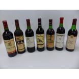 Seven bottles of red wine, comprising Socianda 1978, Chateau Pipeau 1976 and 2006,