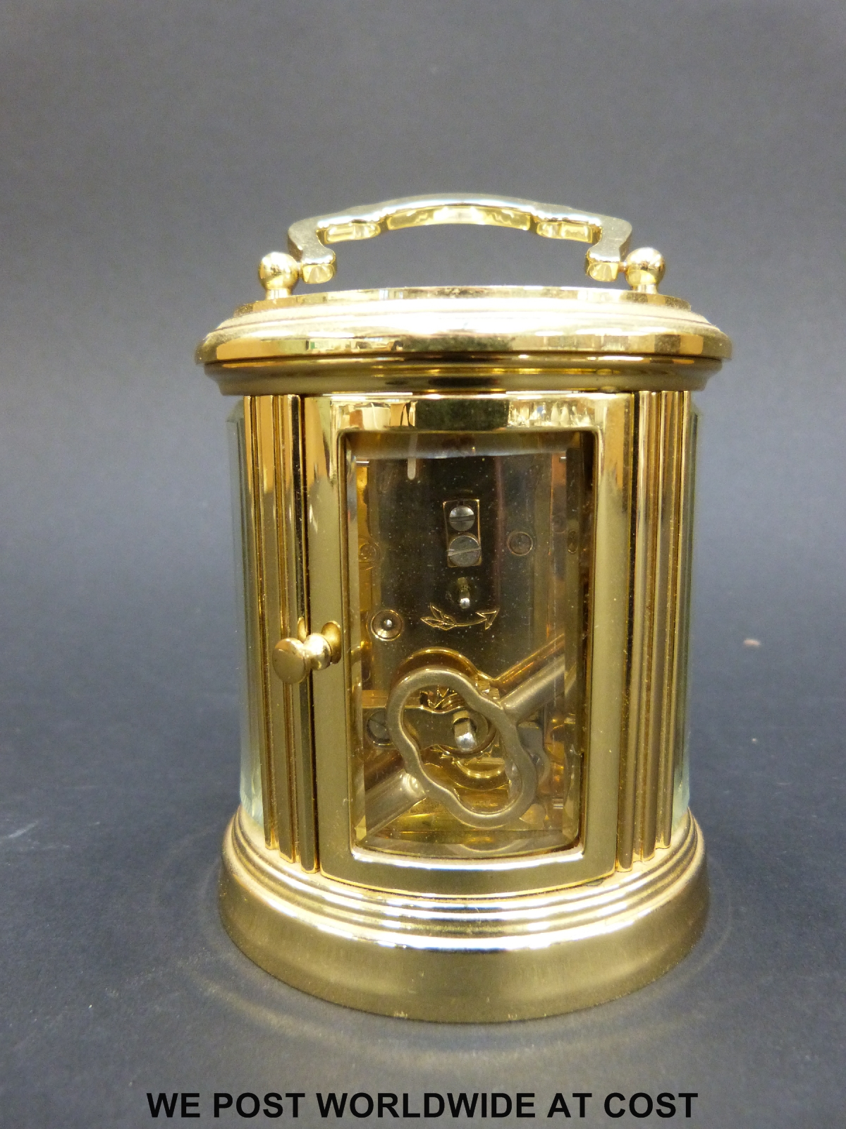 A L'Epee miniature French brass cased oval carriage clock in box, 7. - Image 4 of 8