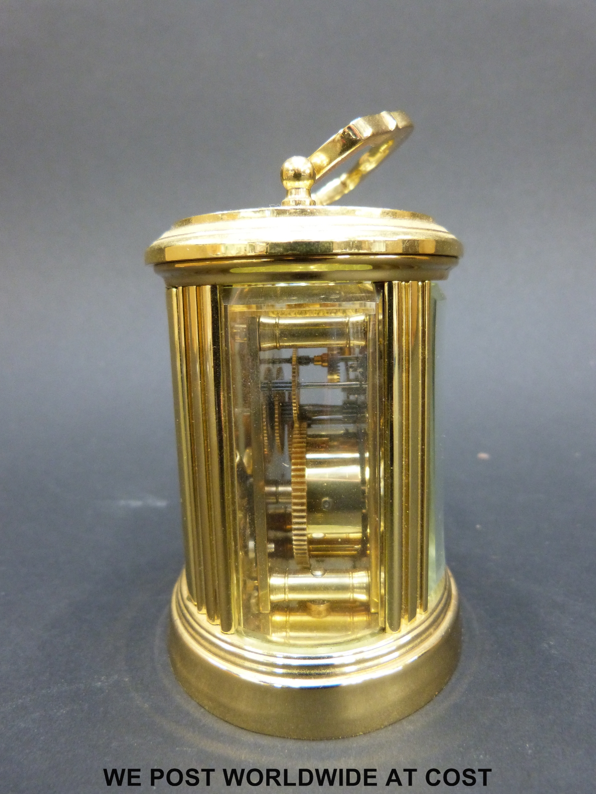 A L'Epee miniature French brass cased oval carriage clock in box, 7. - Image 3 of 8