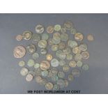 A collection of over 60 Roman bronze coins,