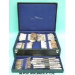 A continental 800 grade white metal 12-place canteen of cutlery, comprising 12 each of table forks,
