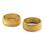 Two Victorian gold bangles, David & Lionel Spiers, Birmingham, 1888