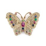 Multi-gem butterfly pendant/brooch