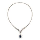 Sapphire and diamond necklace