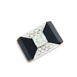 Diamond and onyx dress ring