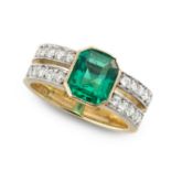 Emerald and diamond ring