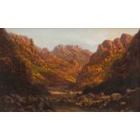 Tinus (Marthinus Johannes) de Jongh Valley Landscape signed oil on canvas 30 by 48,5cm