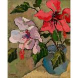 Gregoire Johannes Boonzaier Hibiscus signed and dated 1979 oil on board 30 by 24cm