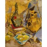 Gregoire Johannes Boonzaier Vessels and Fruit signed and dated 1958 oil on canvas laid down on board