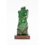 Johannes Petrus Meintjes Torso II carved verdite, mounted on a wooden base height: 21,5cm, including