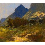 Robert Gwelo Goodman Mountainous Landscape signed with the artist's initials pastel 39 by 45cm