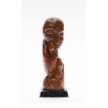 Johannes Petrus Meintjes Head and Hands carved wood, mounted on a wooden base height: 30cm,