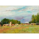 Errol Stephen Boyley Farmstead signed oil on canvas 64 by 89,5cm