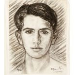 Johannes Petrus Meintjes Self Portrait signed and dated 1941 charcoal 31 by 24,5cm
