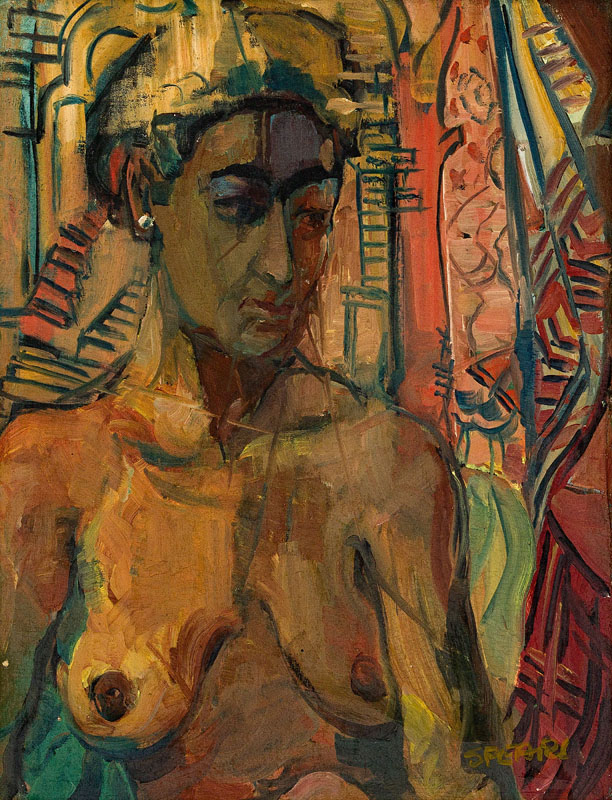 Frank Sydney Spears Nude Torso, Zanzibar signed; inscribed with the title on the reverse oil on