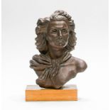 Herman Wald The Sabra signed plaster, mounted on a wooden base height: 63cm, including base