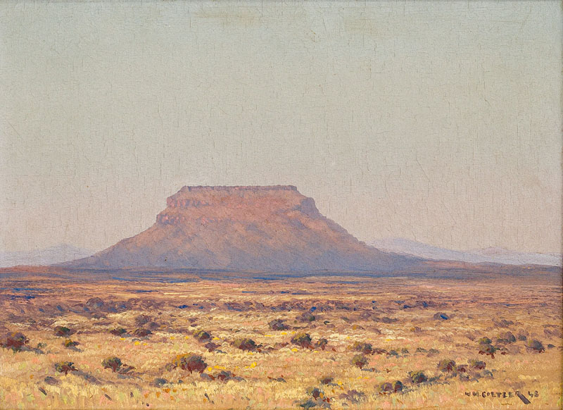 Willem Hermanus Coetzer Kranskop, Nylstroom signed and dated 48; printed with the title on a label