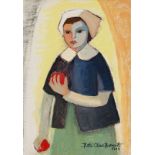 Bettie Cilliers-Barnard Girl with Pomegranates signed and dated 1949; signed and dated 1949 on the