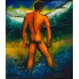 Johannes Petrus Meintjes Bather signed; executed in 1954 oil on board 18 by 15,5cm