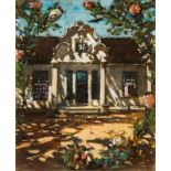 Robert Gwelo Goodman Cape Dutch Homestead and Proteas pastel on card 36,5 by 30cm