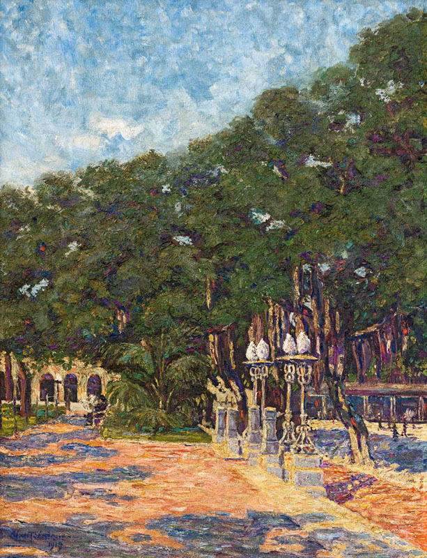 Joseph Charles Louis Clement SÃ©nÃ¨que Town Gardens, Natal signed and dated 1919 oil on canvas