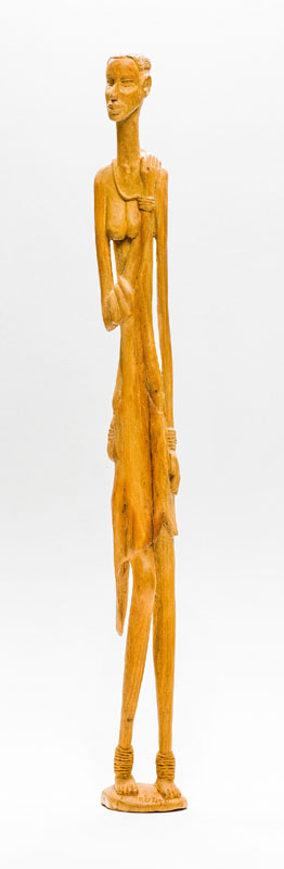 Noria Mabasa Traditional Venda Woman signed carved and incised Marula wood height: 133cm cf.