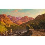 Tinus (Marthinus Johannes) de Jongh Country Road signed oil on board 66 by 107cm