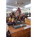 After Isidore-Jules Bonheur, a large polychrome painted bronze figure of 'Le Grand Jockey', signed,