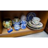 A mixed lot of pottery and porcelain, to include Royal Doulton seriesware plates.
