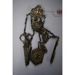 A silver chatelaine,