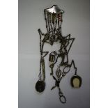 A Georgian bright cut steel chatelaine,