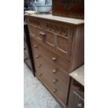 A limed oak bedroom suite, comprising: a mirror back dressing table,