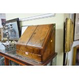 A late Victorian walnut stationery casket, labelled 'Partridge & Cooper, 192 Fleet Street, London',