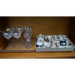 A set of five Waterford cut glass wine glasses,