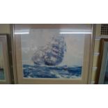 Montague Dawson, 'The Mighty Clippers - Taeping & Ariel', signed in pencil, blind stamped,