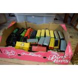 A large quantity of clockwork O gauge locomotives, tenders, buildings and related.