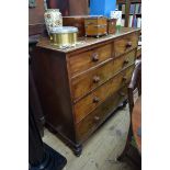 An early 19th century mahogany chest of drawers, on turned feet, 108cm wide.