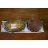 An 18th/19th century Dutch engraved brass oval tobacco box, 12.