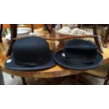 Two vintage hats, to include a 'Dunn & Co' bowler; and a Falcon Homburg.