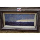 Norman Battershill, 'Storm Cloud', signed, titled verso, oil on board, 9 x 22cm.