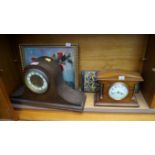 A 1920s oak mantel clock, 40.