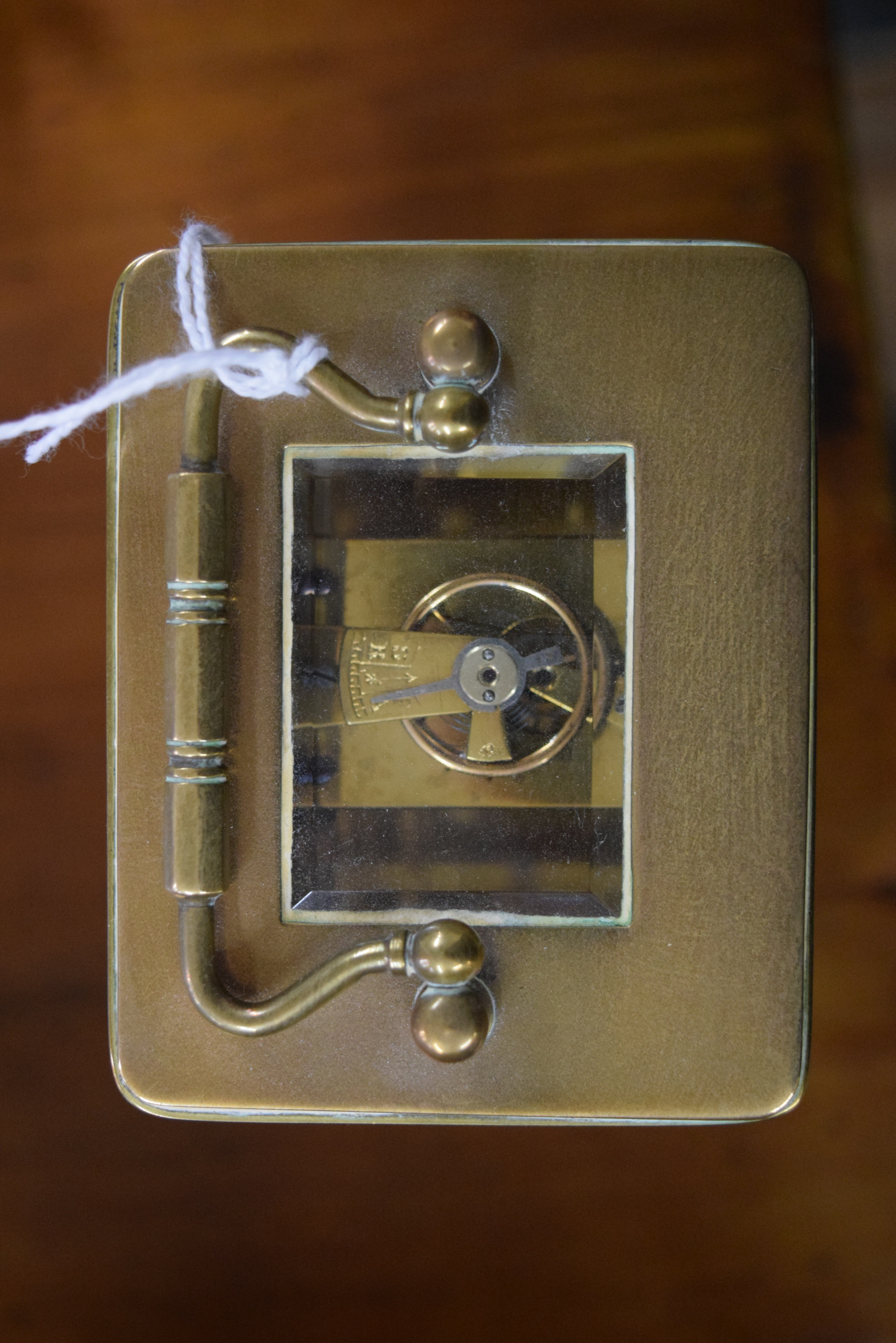 An old brass carriage timepiece, the enamel dial inscribed 'T & J Perry, 224 Regent St, W. - Image 5 of 5