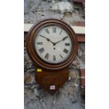 An old oak drop dial wall clock.