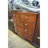 A 19th century mahogany bowfront chest of drawers, 99.5cm wide.