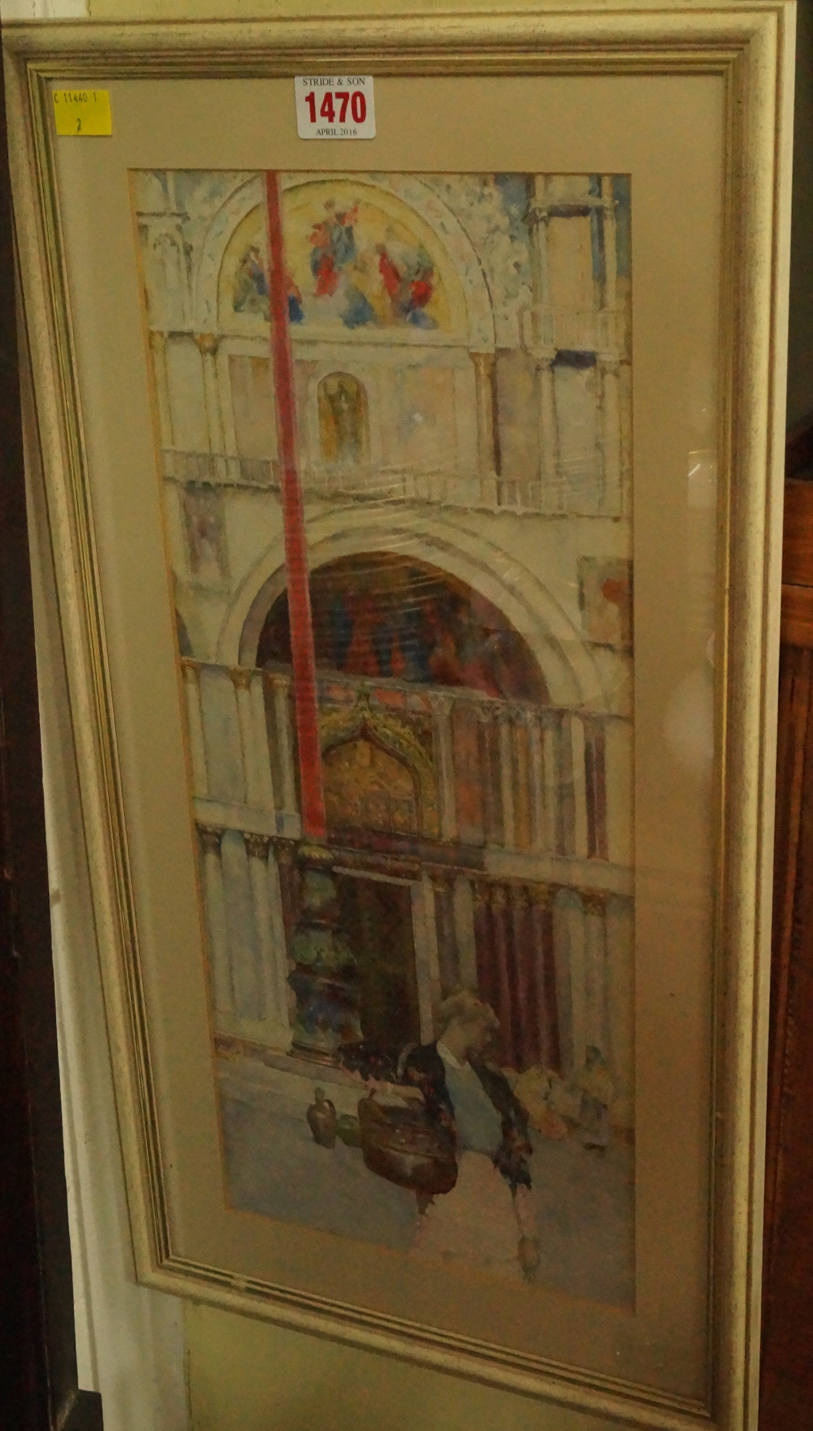 David Woodlock, 'St Mark's Square,Venice', signed, watercolour, 46.5 x 20cm. - Image 4 of 6