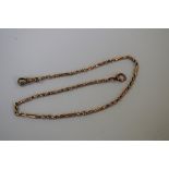 A 9ct gold watch chain, 9g, having a gold plated clasp.