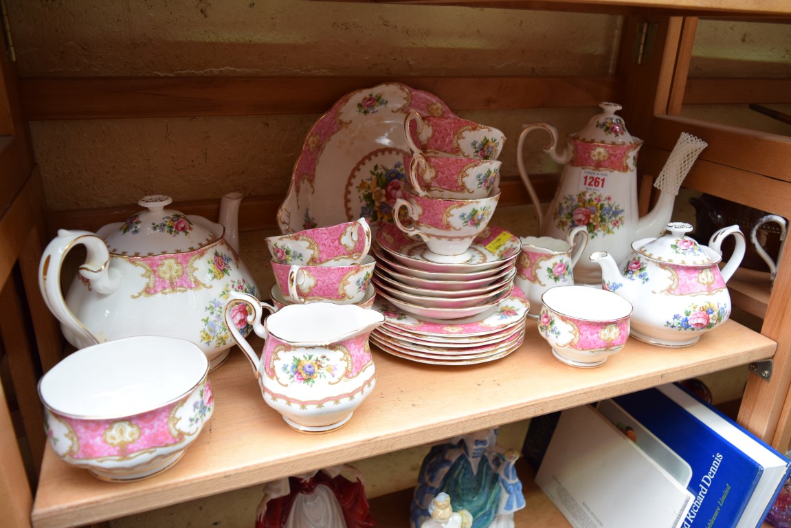 A Royal Albert 'Lady Carlyle' pattern part tea and coffee service.