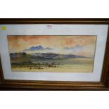 W Earp, Loch Aire, signed, watercolour, 24 x 54cm.