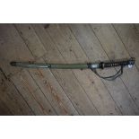 A Japanese World War II period sword and scabbard.